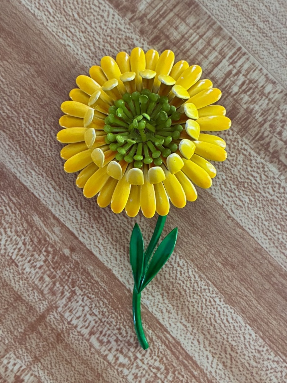 VTG 1960s Sunflower Enamel Brooch